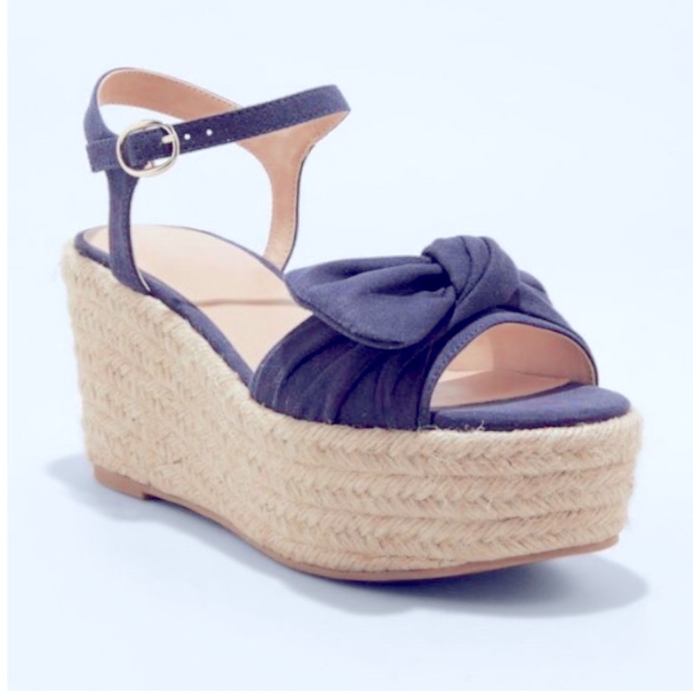 A Brand New Day Women's Navy Espadrille Wedge Sandals - Size 7